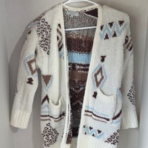 Warm & cozy lifestyle cream open front cardigan size large